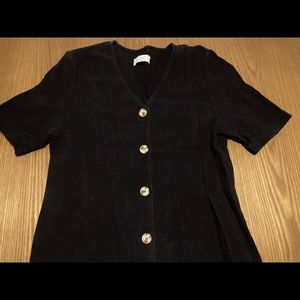 Oak and fort black linen dress